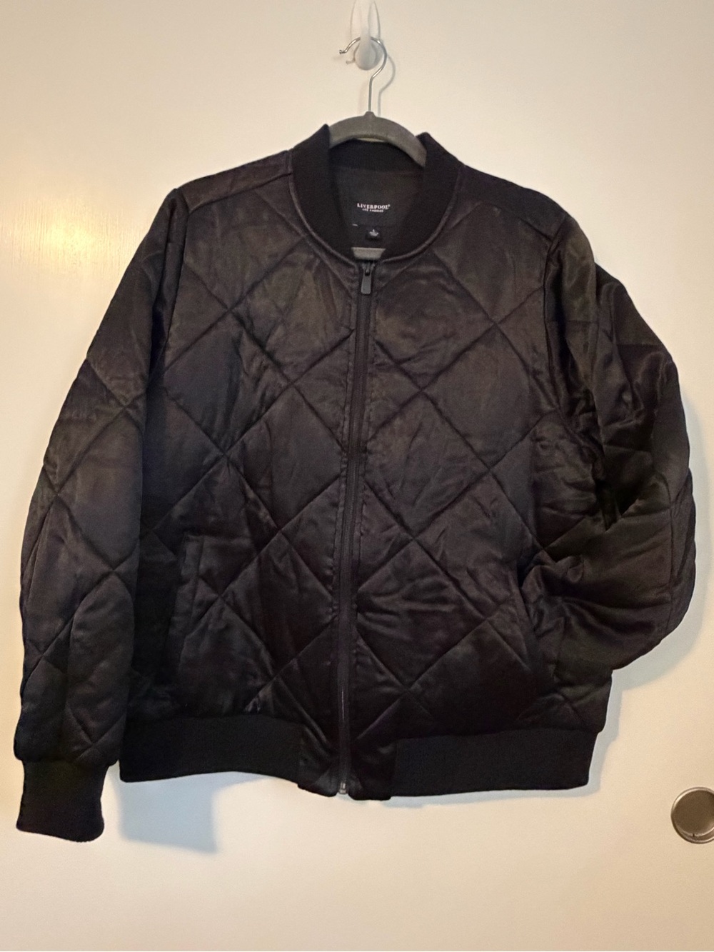Liverpool Black Quilted Bomber Jacket